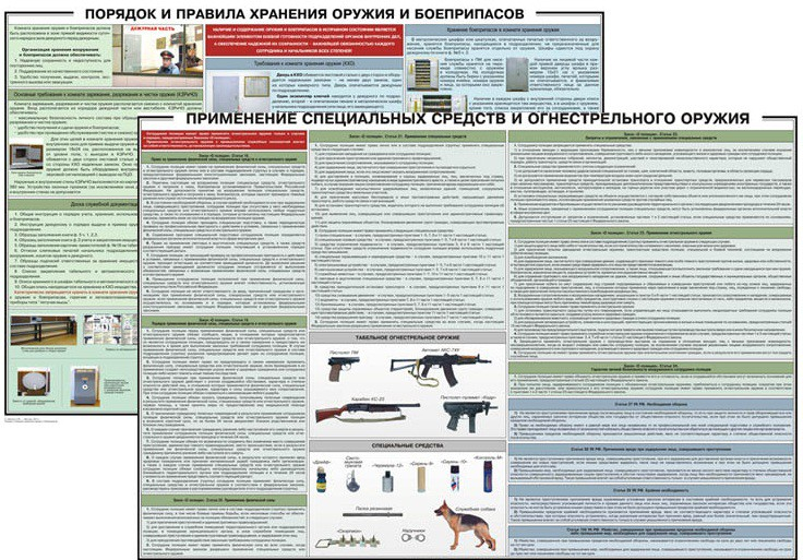 Комплект плакатов "Правила применения и сохранности оружия и спецсредств" - Интернет-магазин товаров для образования - Глобус, Е