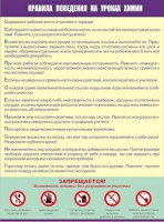 Таблица демонстрационная "Правила поведения на уроках химии" (винил 100х140) - «globural.ru» - Екатеринбург