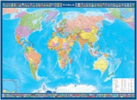 Настенная политическая карта мира с флагами на английском языке - «globural.ru» - Екатеринбург