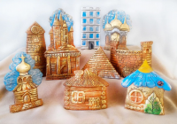 Набор глиняных фигурок для песочной терапии (здания и  сооружения) - «globural.ru» - Екатеринбург