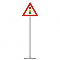 Знак дорожный "Светофорное регулирование" 1.8 типоразмер 40 на стойке с основанием 3кг - «globural.ru» - Екатеринбург