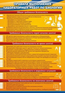 Стенд "Правила выполнения лабораторных работ по биологии" (вариант 2) - «globural.ru» - Екатеринбург