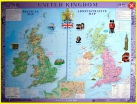 Настенная карта Великобритании на английском языке физическая + политическая (учебная) - «globural.ru» - Екатеринбург
