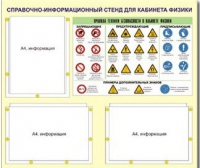 Стенд "Правила техники безопасности в кабинете физики" (75х70, 3 кармана) - «globural.ru» - Екатеринбург