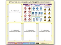 Стенд "Правила техники безопасности в кабинете химии" (80х75, 4 кармана) - «globural.ru» - Екатеринбург