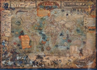 Современная настенная политическая карта мира  на английском языке в стиле "Эпоха пиратов" - «globural.ru» - Екатеринбург