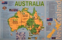 Учебная карта Австралия и Новая Зеландия на английском языке - «globural.ru» - Екатеринбург