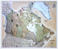 Настенная политическая карта Канада на английском и французском языках - «globural.ru» - Екатеринбург