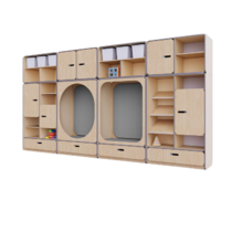 Детская стенка с местом для хранения и зонами отдыха из коллекции «НЕГА» (цвет бежевый) - «globural.ru» - Екатеринбург