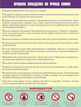 Таблица демонстрационная "Правила поведения на уроках химии" (винил 70х100) - «globural.ru» - Екатеринбург