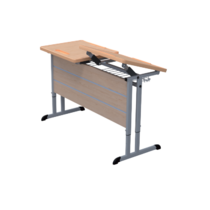 Стол ученический двухместный с наклоняемыми столешницами - «globural.ru» - Екатеринбург