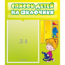 Стенд "Список детей на шкафчики" №5 - «globural.ru» - Екатеринбург