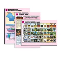 Комплект таблиц по географии раздаточных "Природа материков и океанов" (цвет, лам, формат А4, 12  штук) - «globural.ru» - Екатеринбург