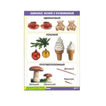 Таблица демонстрационная "Одинаковый, похожий и противоположный" (винил 70x100) - «globural.ru» - Екатеринбург