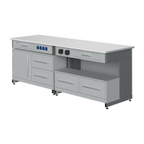 Стол лабораторный демонстрационный с электрическими розетками, автоматами аварийного отключения тока - «globural.ru» - Екатеринбург