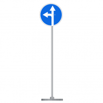 Знак дорожный "Движение прямо или налево" 4.1.5 типоразмер 40 на стойке с основанием 3кг - «globural.ru» - Екатеринбург