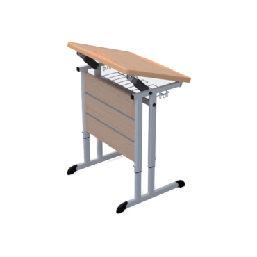 Стол ученический одноместный наклоняемый на плоскоовальной трубе 3-7 гр.р. - «globural.ru» - Екатеринбург