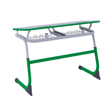 Парта двухместная Smarty с полиуретановой кромкой регулируемая по высоте и углом наклона столешницы  - «globural.ru» - Екатеринбург