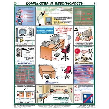 Плакаты "Компьютер и безопасность" (2 листа, размер 450х600) - «globural.ru» - Екатеринбург